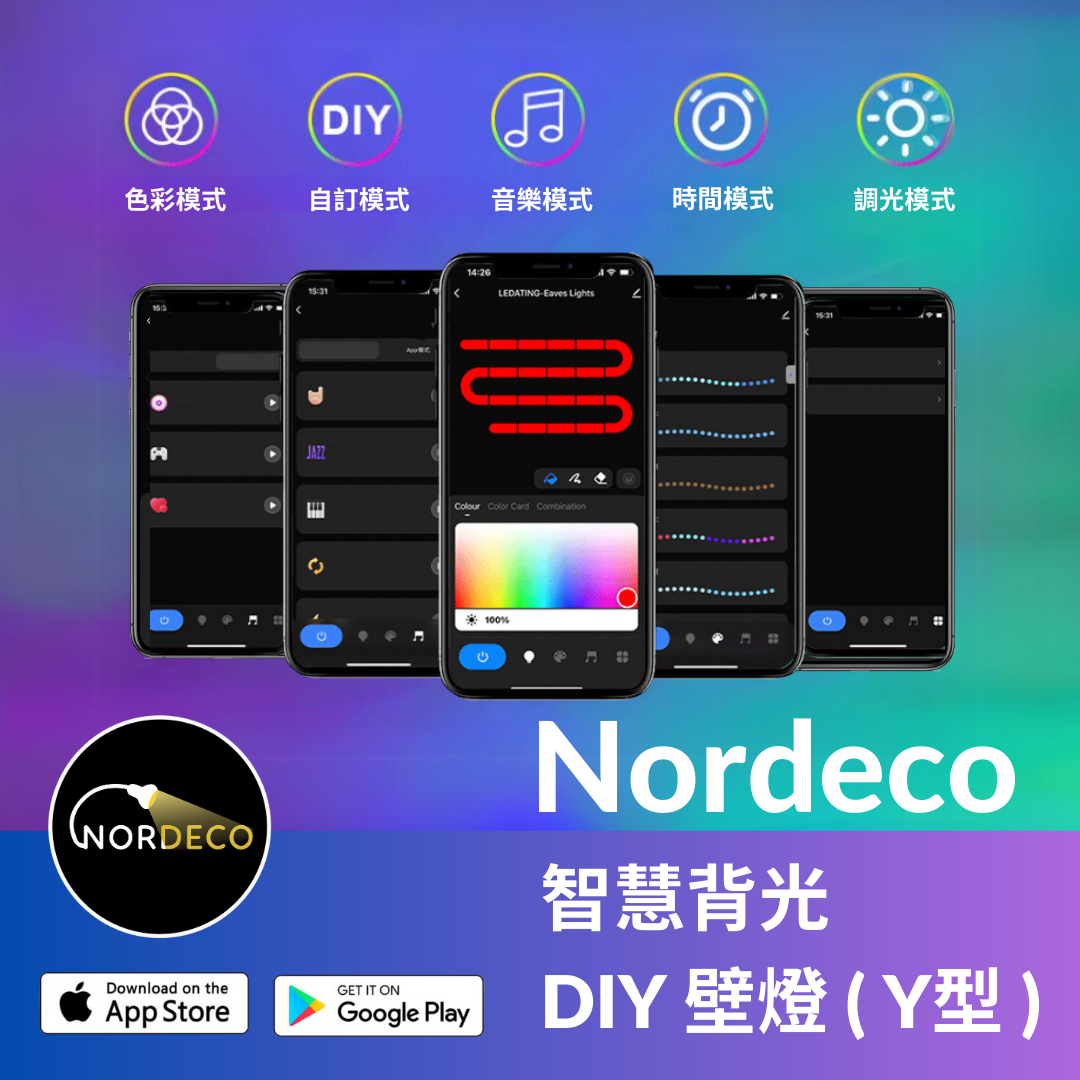 Nordeco 智慧背光DIY壁燈（Y型）