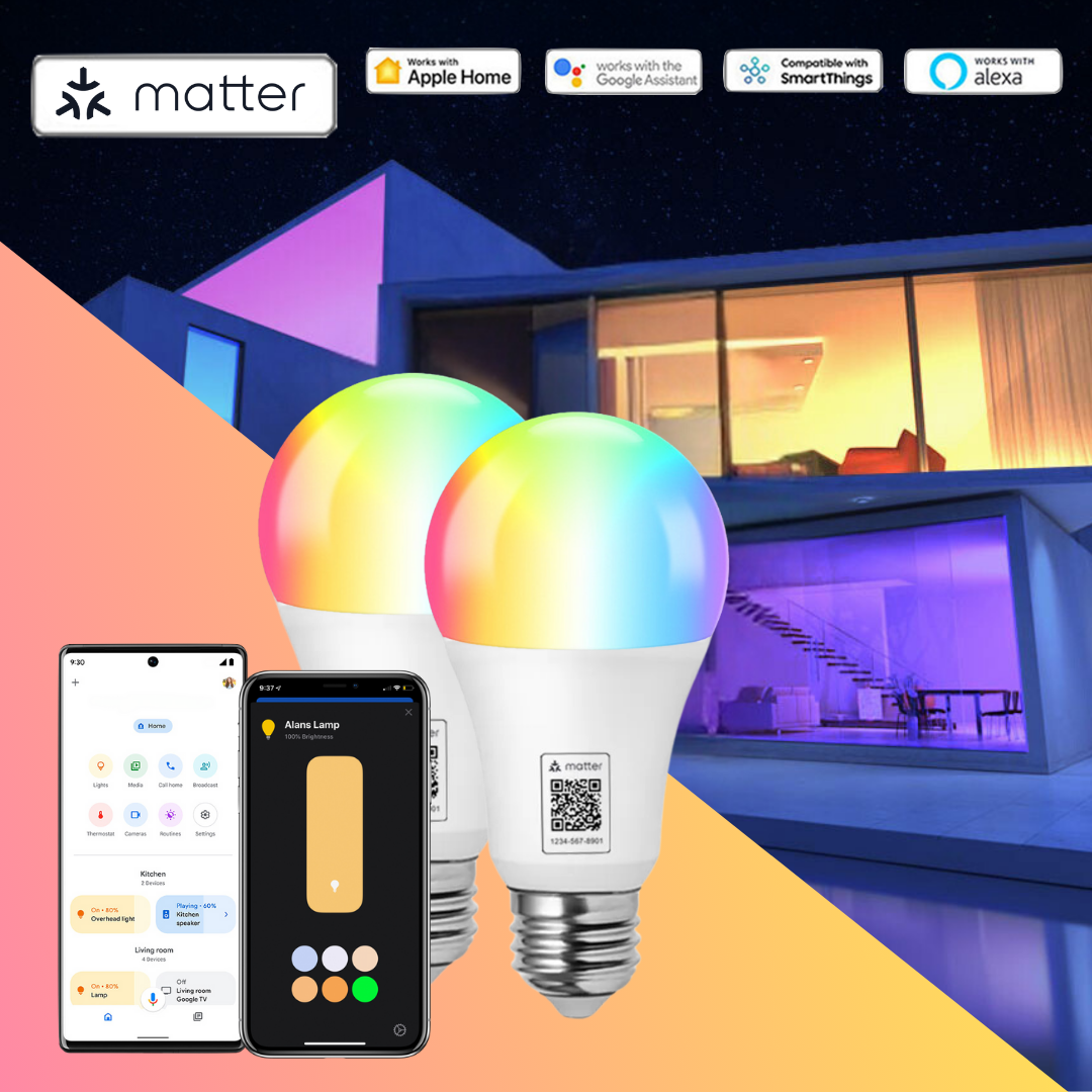 Matter 全新智慧燈泡 （支持Homekit、Google家居、Alexa系統）