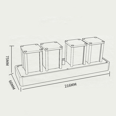 NIXIE 擬輝電子光管時鐘配胡桃木底座